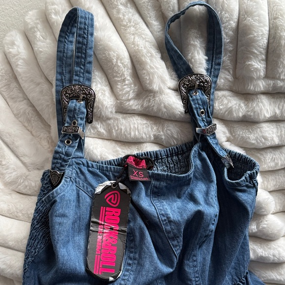 Blue Denim Mini Dress - Picture 2 of 3